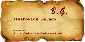 Blaskovics Galamb névjegykártya